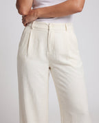 Women's wide high-waisted trousers with box pleats and straight leg Fashion Glam