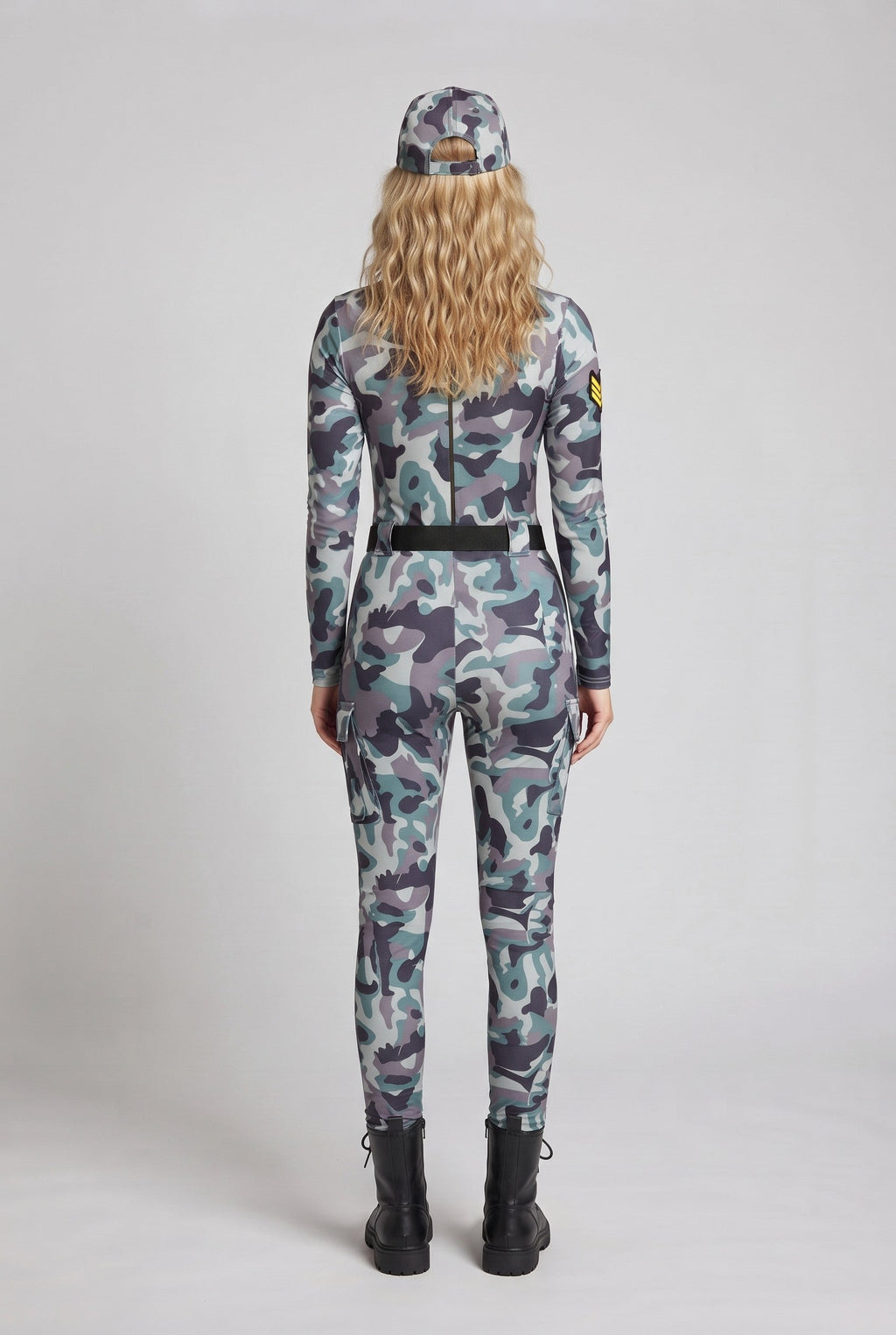 Ladies Camo-Design Overall with Zipper Fashion Glam
