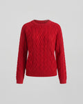 Women's Chunky Knit Cable Pattern Sweater with Round Neckline and Relaxed Silhouette Fashion Glam