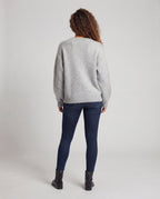 Women's Oversize Mohair Look Sweater with Round Neck