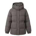 Women's nan compact outdoor puffer coat with high collar, chin protection, and elastic cuffs