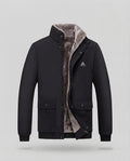 Men's Insulated Winter Jacket with Teddy Lining, Stand Collar and Flap Pockets