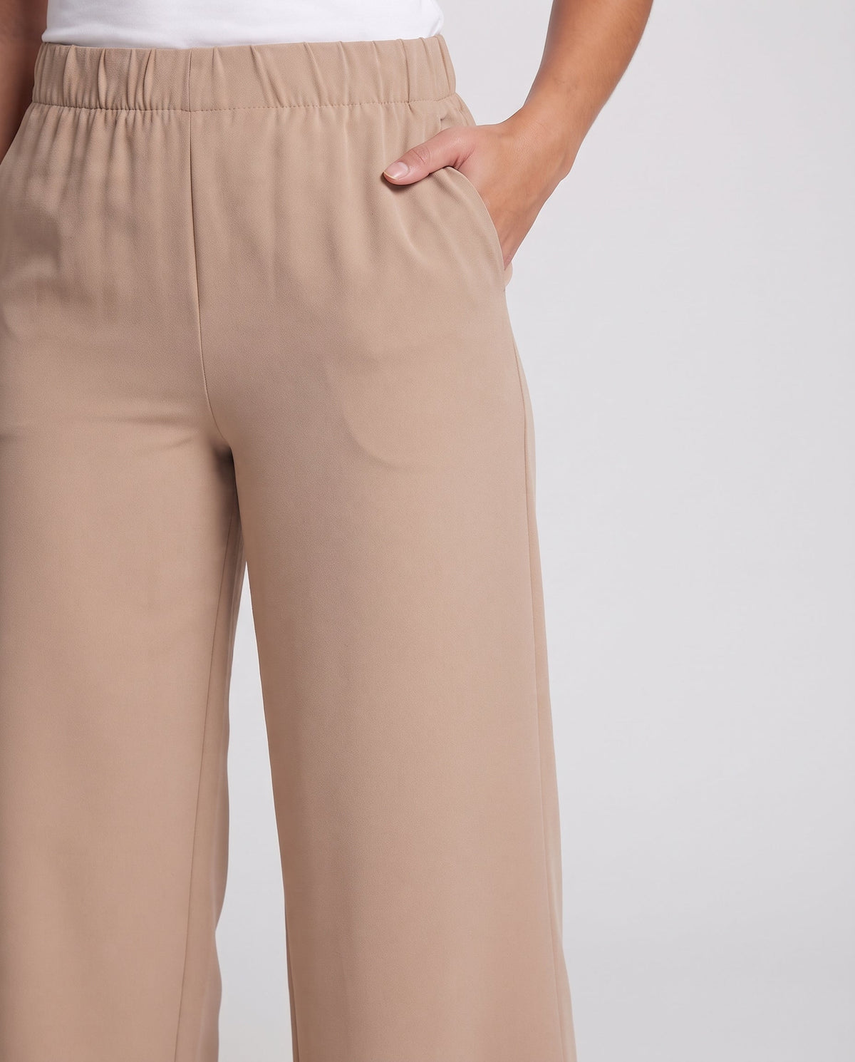 Women Culotte Pants with high elastic waistband and wide leg Fashion Glam