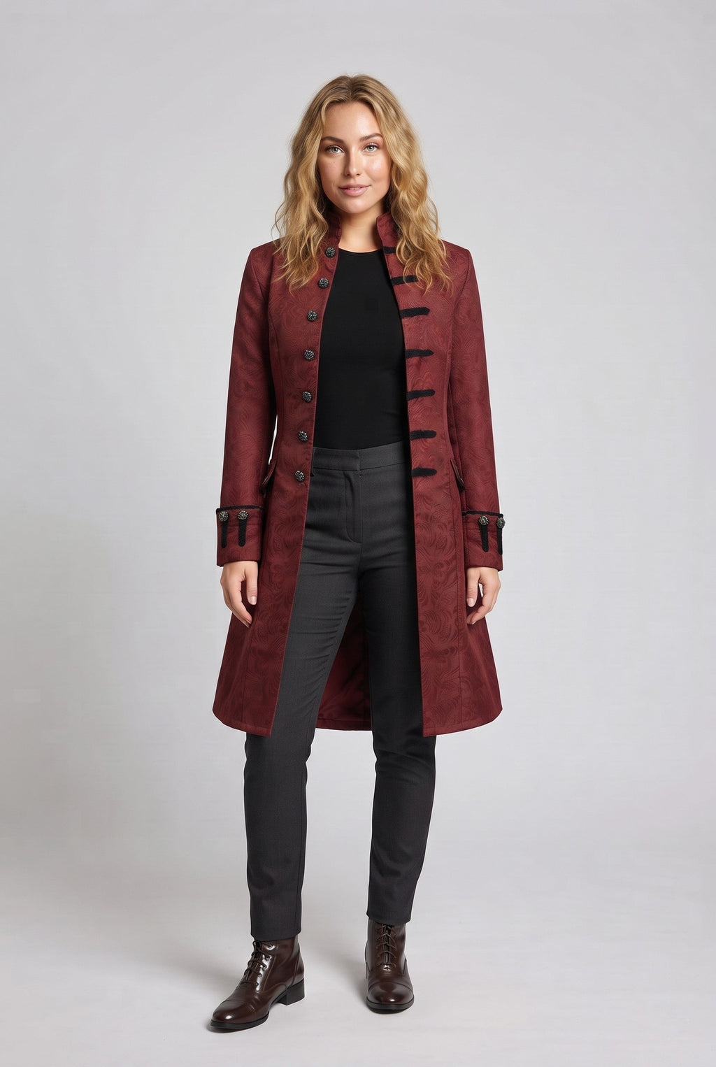 Ladies elegant tailcoat with elaborate jacquard pattern Fashion Glam