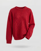 Women's Oversize Fine Knit Sweater with Openwork Flower Structure Fashion Glam