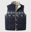 Women's quilted vests with teddy lining and Scandinavian pattern