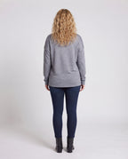 Women's Airy Mélange V-Neck Fine Knit Sweater with Loose Fit Fashion Glam