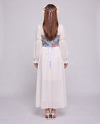 Women Romantic Maxi Dress with Ruffles and Floral Pattern Fashion Glam