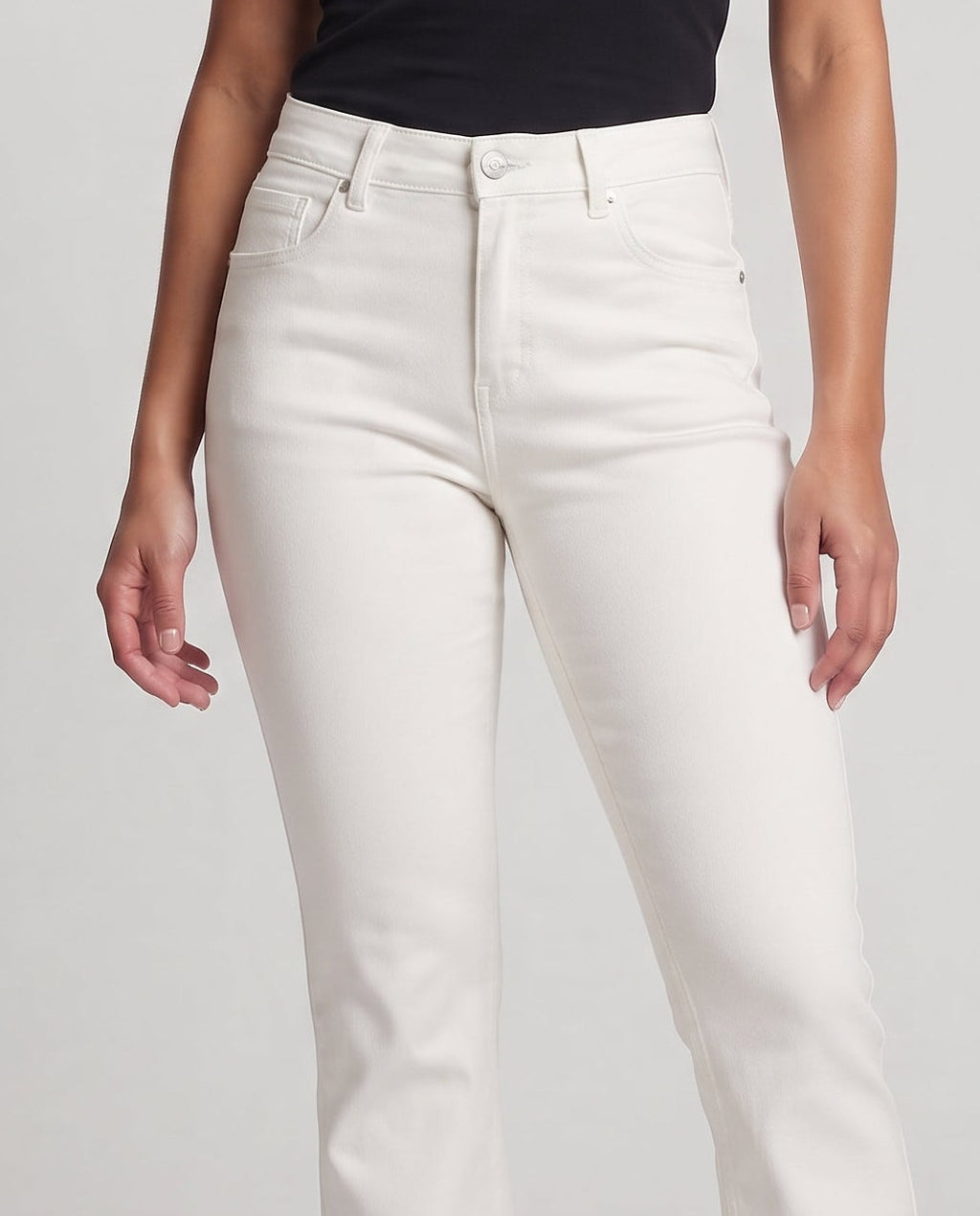 Ladies Flared Jeans with Front Slit and High Waist Part Fashion Glam