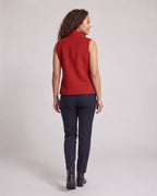 Women's Sleeveless Wool-Alpaca Vest with Toggle Closures and Mandarin Collar Fashion Glam