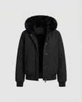 Women’s padded hooded bomber jacket with warm teddy lining and elastic ribbed cuffs