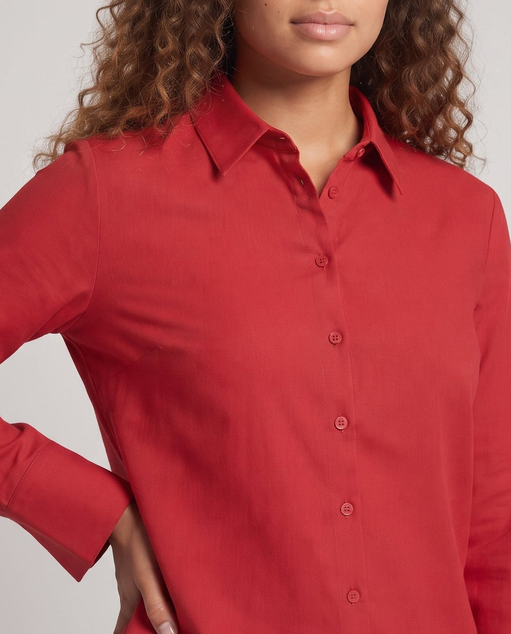 Women Long Sleeve Oversized Silk Look Blouse with Shirt Collar Fashion Glam