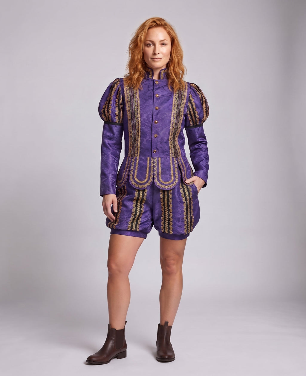 Women's historical costume set with artistic jacket and shorts Fashion Glam