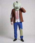 Men's Zombie Costume with Creative Head Accessory and Torn Details Fashion Glam