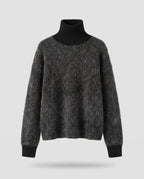 Women's Soft Mohair Blend Turtleneck Sweater with Relaxed Oversize Fit Fashion Glam
