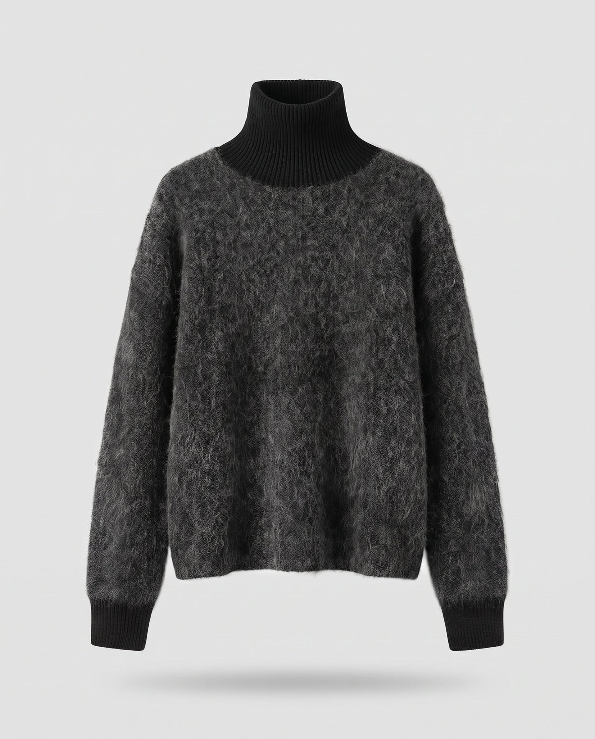 Women's Soft Mohair Blend Turtleneck Sweater with Relaxed Oversize Fit Fashion Glam