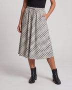 Women's skirt with elastic waistband, drawstring and flowing A-line silhouette Fashion Glam