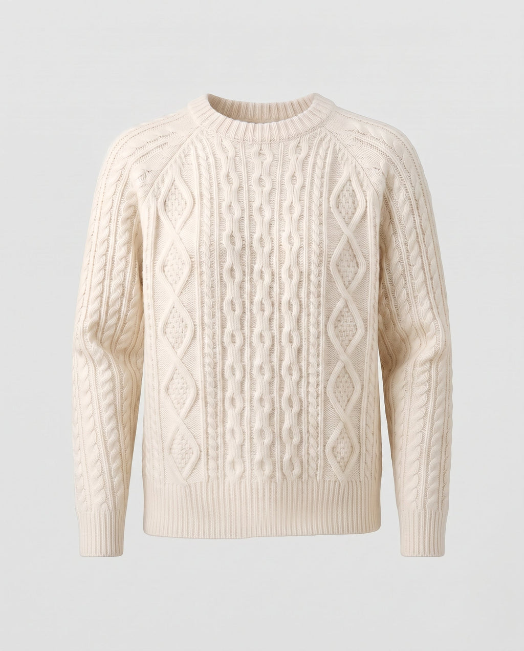 Ladies cable knit sweater with cable and diamond pattern Fashion Glam