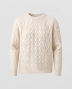 Ladies cable knit sweater with cable and diamond pattern Fashion Glam