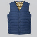 Men's lightweight padded vest with thermal lining, V-neck and snap button closure