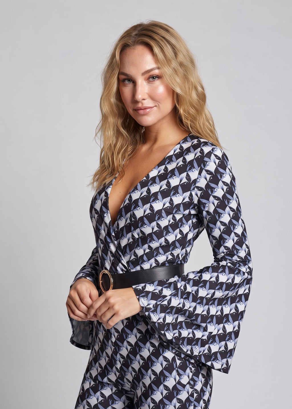 Women's Designer Jumpsuit with Wide Sleeve Fashion Glam