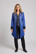 Women elegant tailcoat with elaborate embellishments and noble accents Fashion Glam