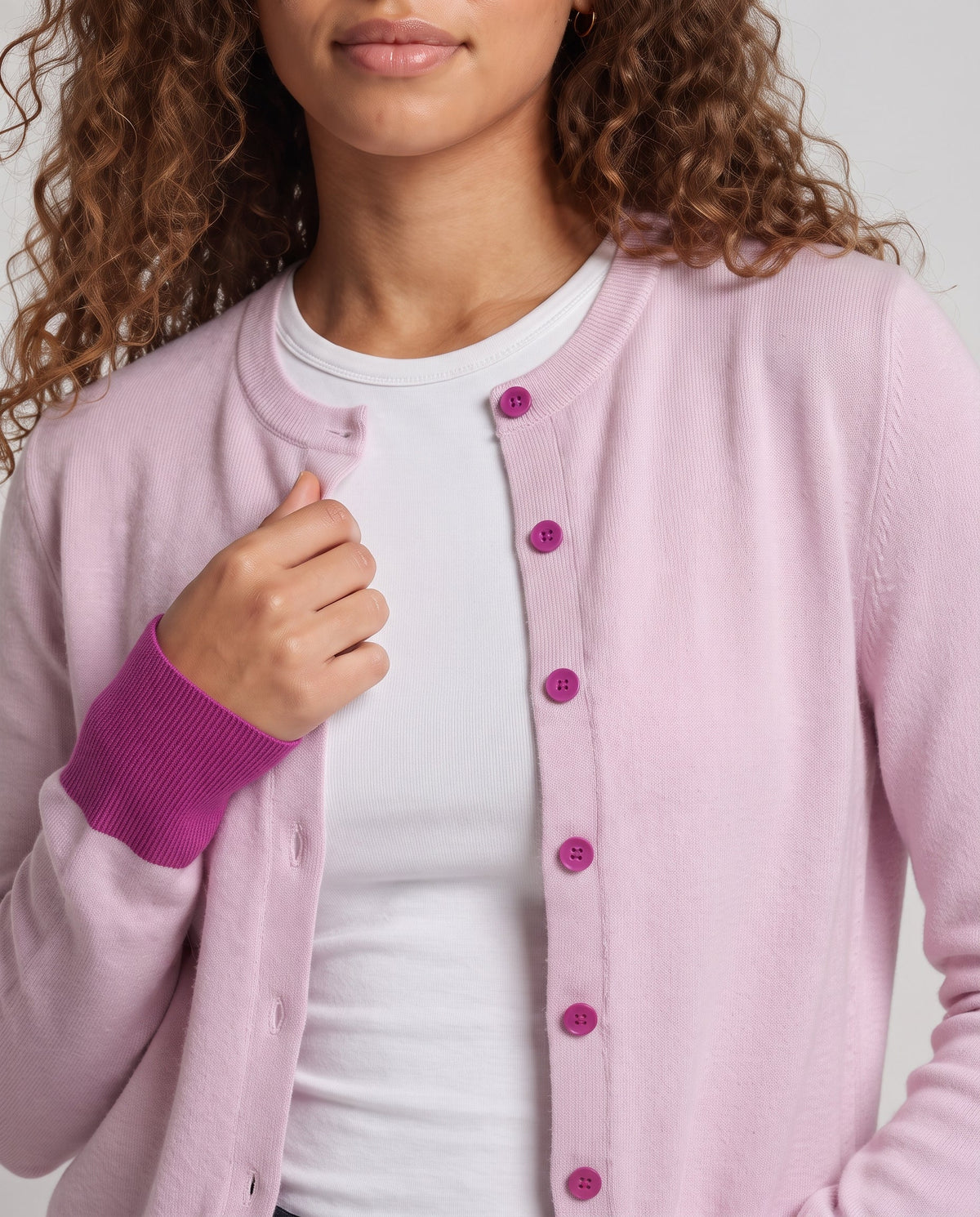 Women Asymmetrical Fine Knit Cardigan with Contrast Buttons and Thumb Hole Cuffs Fashion Glam