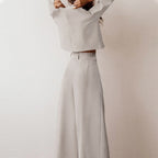 Fashion Glam | Long Sleeve And Wide Leg Pants For Women