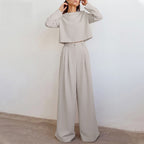 Fashion Glam | Long Sleeve And Wide Leg Pants For Women