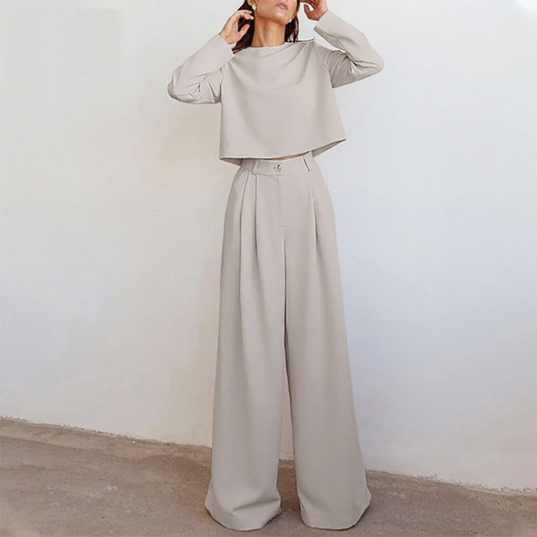 Fashion Glam | Long Sleeve And Wide Leg Pants For Women