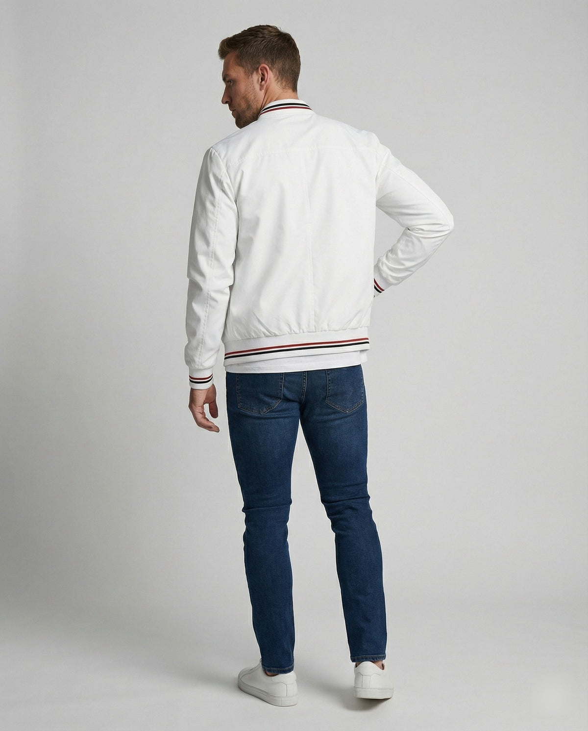 Fashion Glam | Men's Casual Transitional Jacket with Water-Repellent Surface & Stand-Up Collar Fashion Glam