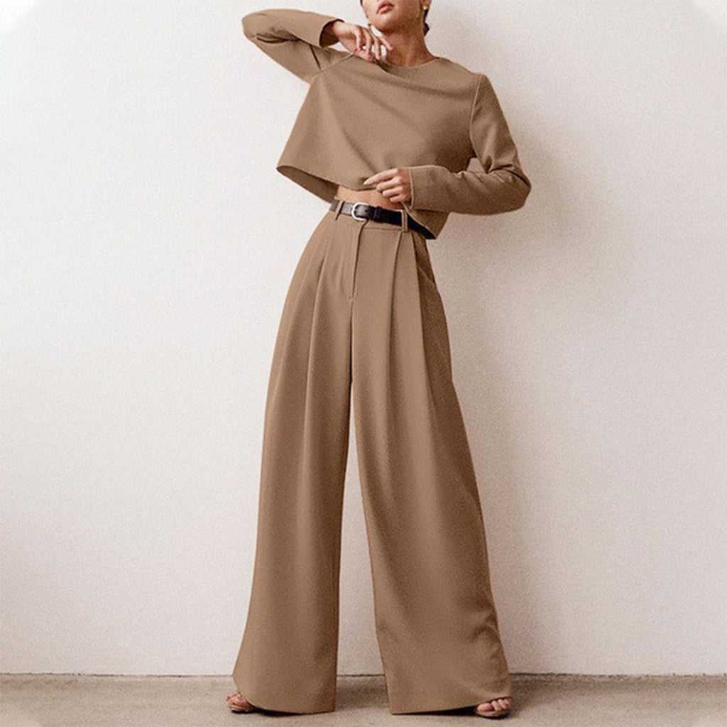 Fashion Glam | Long Sleeve And Wide Leg Pants For Women