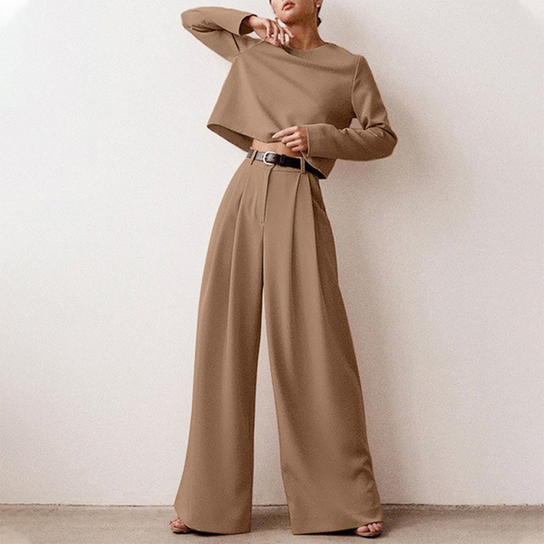 Fashion Glam | Long Sleeve And Wide Leg Pants For Women