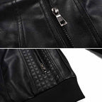 Fashion Glam | Premium high-quality leather jacket with hood for men