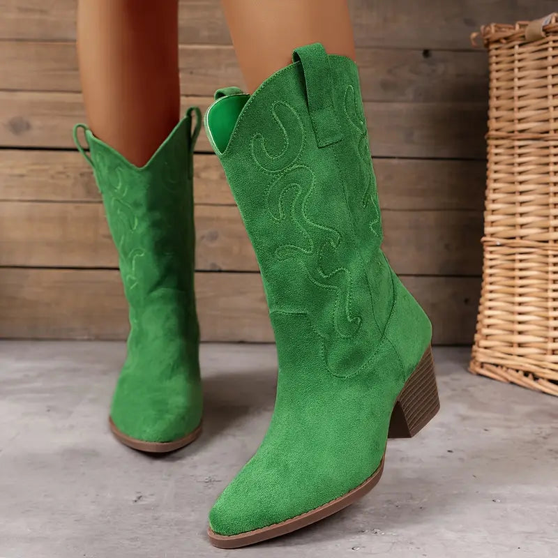 Fashion Glam | Elegant Cowboy Ladies Ankle Boots