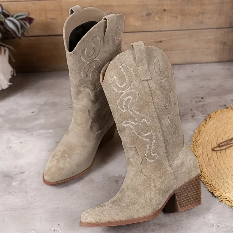 Fashion Glam | Elegant Cowboy Ladies Ankle Boots