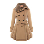 Fashion Glam | Warm Coat with Faux Fur Collar