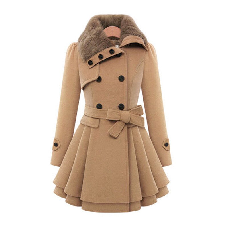 Fashion Glam | Warm Coat with Faux Fur Collar