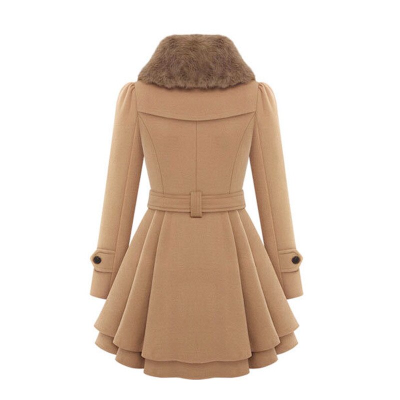 Fashion Glam | Warm Coat with Faux Fur Collar