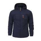 Men's Multifunctional Softshell Outdoor Jacket with Hood, Chest Zipper, and Breathable Lining Fashion Glam