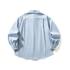 Unisex Oversized shirt with button-down collar, chest pocket and rounded hem Fashion Glam