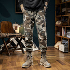 Men's Camouflage Cargo Jogger with Elastic Waistband, Utility Pockets, and Drawstring Fashion Glam