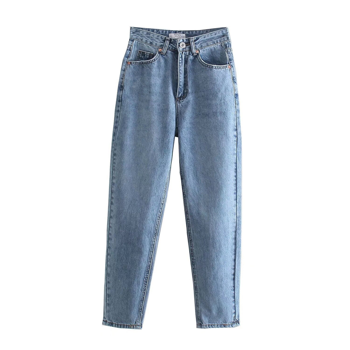 Women's High-Waisted Denim Jeans with Tapered Leg Fashion Glam