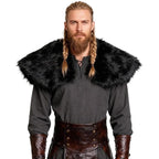 Men's shoulder cape in Viking/LARP style made of high-quality faux fur with a wide lapel collar Fashion Glam