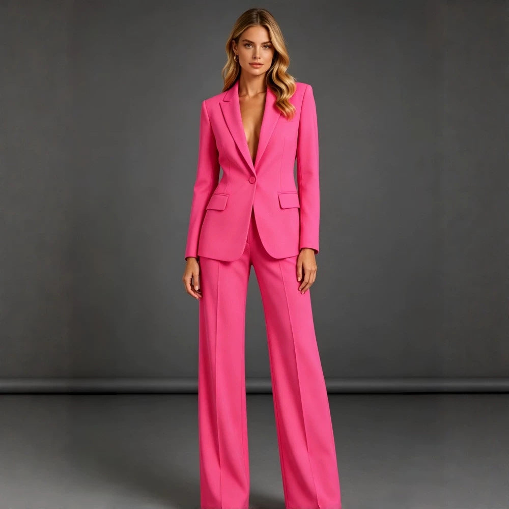Women Elegant Suit with Wide Leg