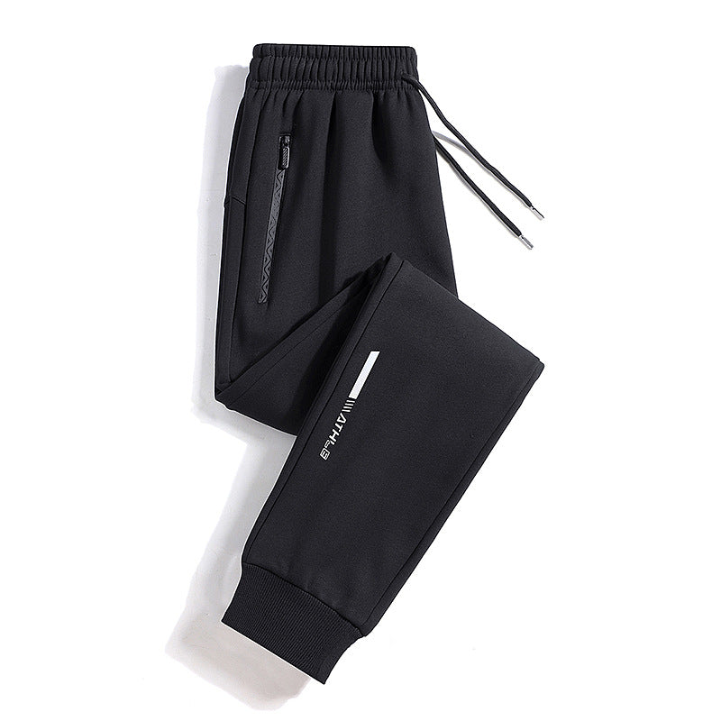 Men's Sporty Jogging Pants with Zipper Pocket, Drawstring, and Elastic Cuffs Fashion Glam