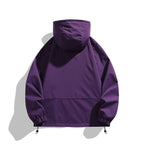 Unisex Lightweight Hooded Windbreaker with Water-Repellent Surface, Zipper Pockets and Drawstring Fashion Glam