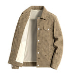 Men's cord jacket made of fine corduroy with allover print, snap button placket and flap pockets Fashion Glam