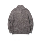 Unisex Thick Knitted Halfzip Sweater with Stand-Up Collar and Distinctive Ribbed Structure Fashion Glam