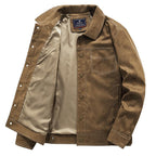 Men's Suede Look Trucker Jacket with Snap Closure Fashion Glam